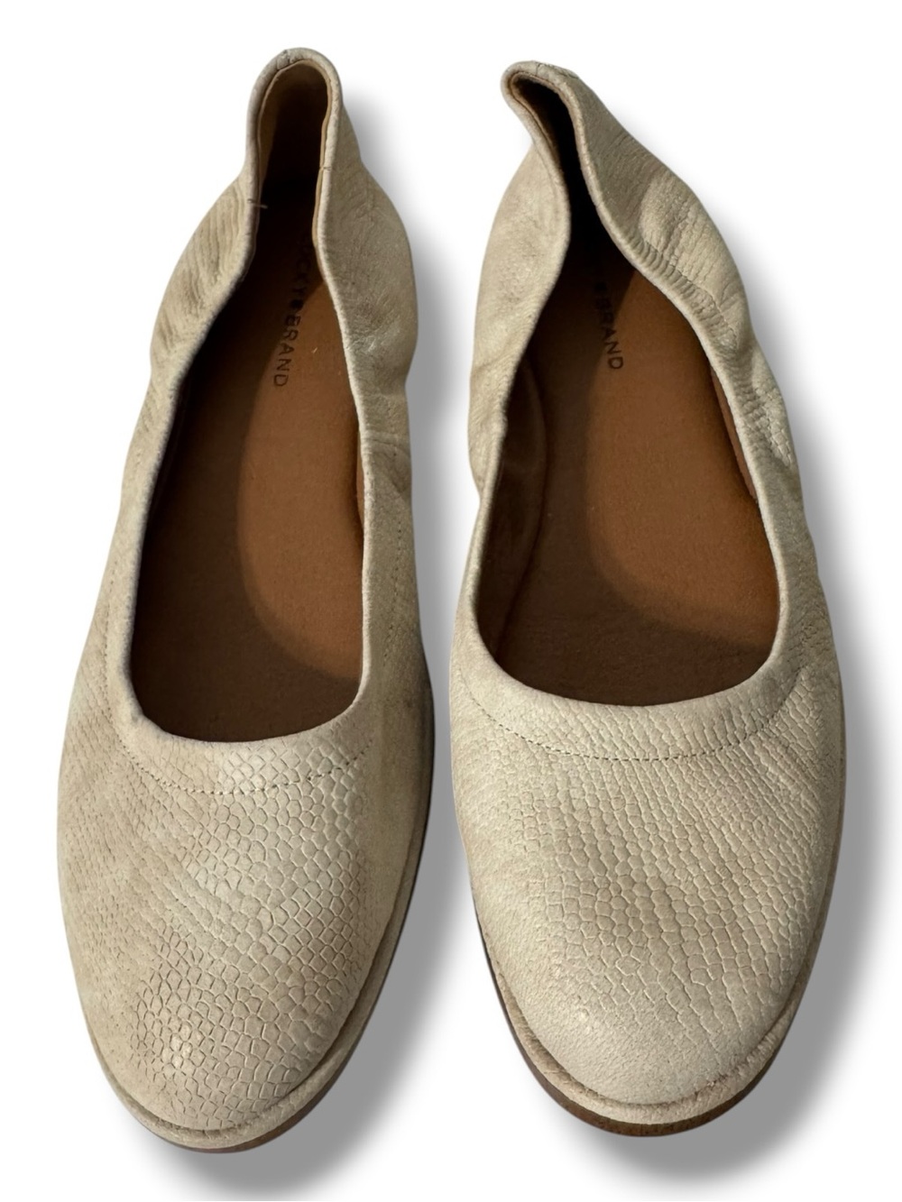 Lucky Brand Wimmie Ballet Flats Women’s Size 9 Cream Leather Almond Toe